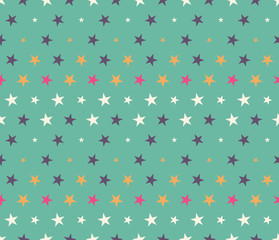 Abstract seamless pattern. Colorful geometric background with stars.