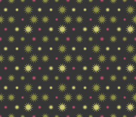 Abstract seamless stars pattern. Background design for prints, textile, fabric, package, cover, greeting cards.