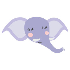 Sweetest baby elephant in the hat. illustration in Scandinavian style. Funny, cute poster.