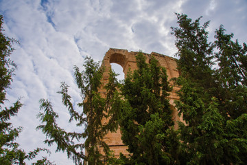 a fragment of the historical building of the Gordian amphitheater