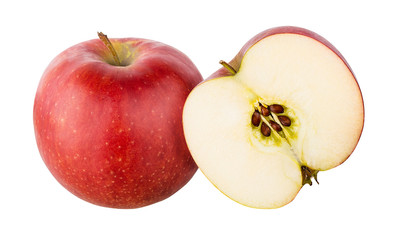 Red appl  isolated on white background with clipping path