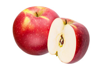 Red appl  isolated on white background with clipping path