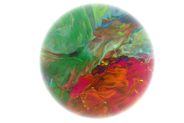 mixed watercolor strokes on a white background.The template for the logo and design.Round watercolor background