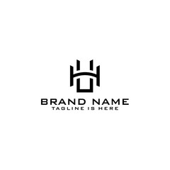 Letter HU logo icon design template elements
