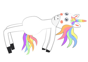 Unicorn doing yoga. Enlightenment, exercise, design, healthy lifestyle, Scandinavian style, children's print