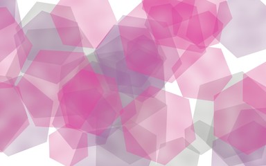 Multicolored translucent hexagons on white background. Yellow tones. 3D illustration