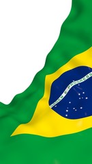 Waving flag of Brazil. Ordem e Progresso. Order and progress. Rio de Janeiro. South America. State symbol. 3d illustration