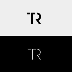 Letter TR RT T R Logo Design Simple Vector