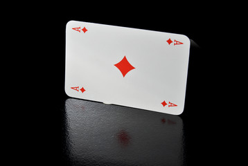 playing cards on black background