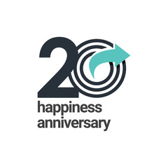 Obraz premium 20 Years Happiness Anniversary Vector Template Design Illustration