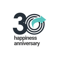 30 Years Happiness Anniversary Vector Template Design Illustration