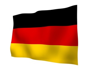 Naklejka premium Flag of Germany. Wide format 3D illustration. State symbol of the Federal Republic of Germany. 3D rendering