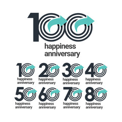 100 Years Happiness Anniversary Vector Template Design Illustration