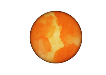 abstract watercolor sphere.Strokes of paints on a white background.Planet painted with paints