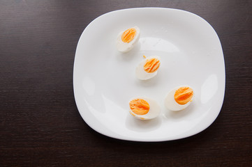 Sliced Boiled Eggs on a Plate