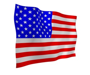 Obraz premium Waving flag of the United States of America. Stars and Stripes. State symbol of the USA. 3D illustration