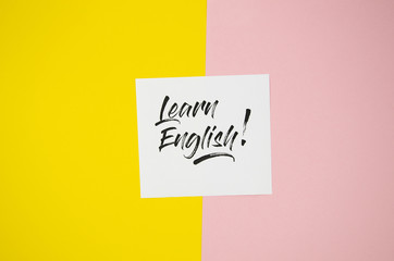 Learn english sticky note mock-up