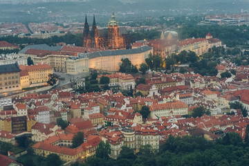 Fototapeta premium Top view of Prague, Czech Republic. European vacation, travel.