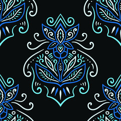 Decorative Floral Winter Seamless Pattern