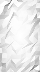 White abstract background. Lowpoly backdrop. Crumpled paper. 3D illustration