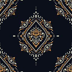 Decorative Floral Winter Seamless Pattern