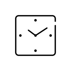 Clock icon isolated. Flat design. Vector Illustration