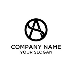 Initial Letter AS Circle Logo Design Template