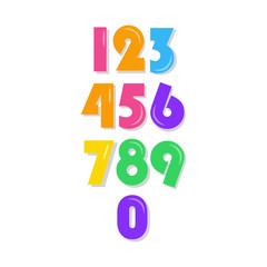Kids Number Set Vector Template Design Illustration