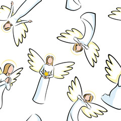 Angels Seamless Pattern