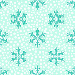 Winter Holiday Snowflakes Seamless Pattern