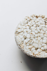 Crispbreads on white backround, healthy food