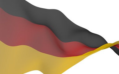 Flag of Germany. Wide format 3D illustration. State symbol of the Federal Republic of Germany. 3D rendering