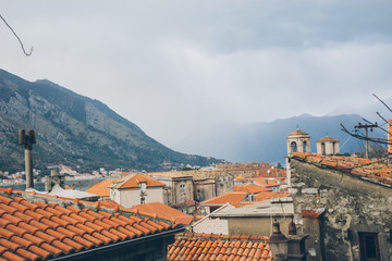 aerial view of old town of kotor montenegro