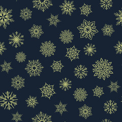 Winter Holiday Snowflakes Seamless Pattern