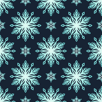 Winter Holiday Snowflakes Seamless Pattern
