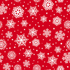 Winter Holiday Snowflakes Seamless Pattern