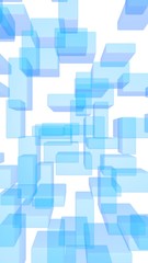 Blue and white abstract digital and technology background. The pattern with repeating rectangles. 3D illustration