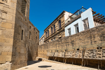 Fototapeta na wymiar Ruins of Sabayil castle in Shirvanshahs Palace, Baku city