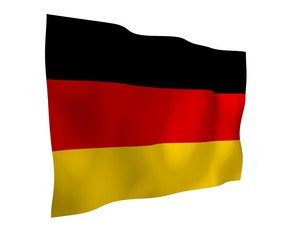 Flag of Germany. Wide format 3D illustration. State symbol of the Federal Republic of Germany. 3D rendering