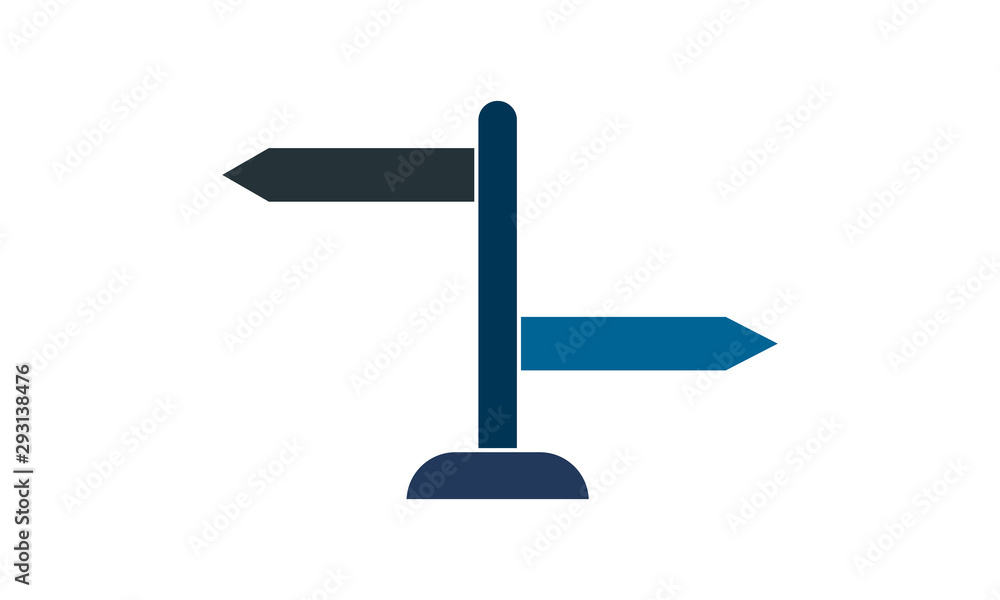 Poster direction board icon for wayfinding and navigation