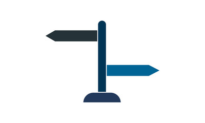 Direction board icon for wayfinding and navigation