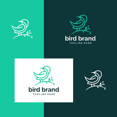 Inspiring bird and tree design logos