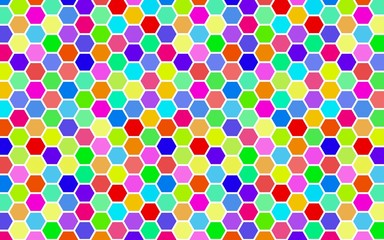 Honeycomb many color, multicolored. Isometric geometry. 3D illustration