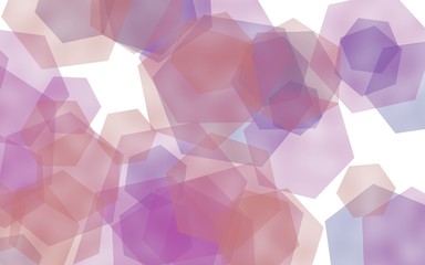 Gray translucent hexagons on white background. Gray tones. 3D illustration