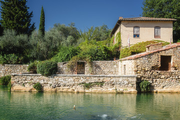 Fototapeta na wymiar Tuscan Hot Spring Bath in Bagno Vignoni