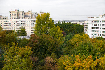 Fototapeta na wymiar Photo illustration with autumn city