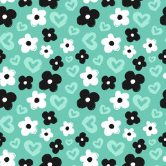 Fun Floral Flower Seamless Pattern Design