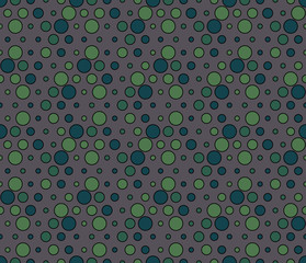 Vector abstract seamless pattern with circles of different colors. Textile background for package, cover, greeting cards.