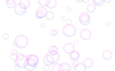 Pink colored background with purple bubbles. Wallpaper, texture purple balloons. 3D illustration