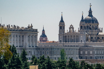 Fototapeta premium Royal Palace in Madrid in a beautiful summer day, Spain